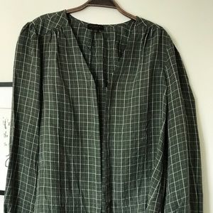 Anthropologie plaid blouse